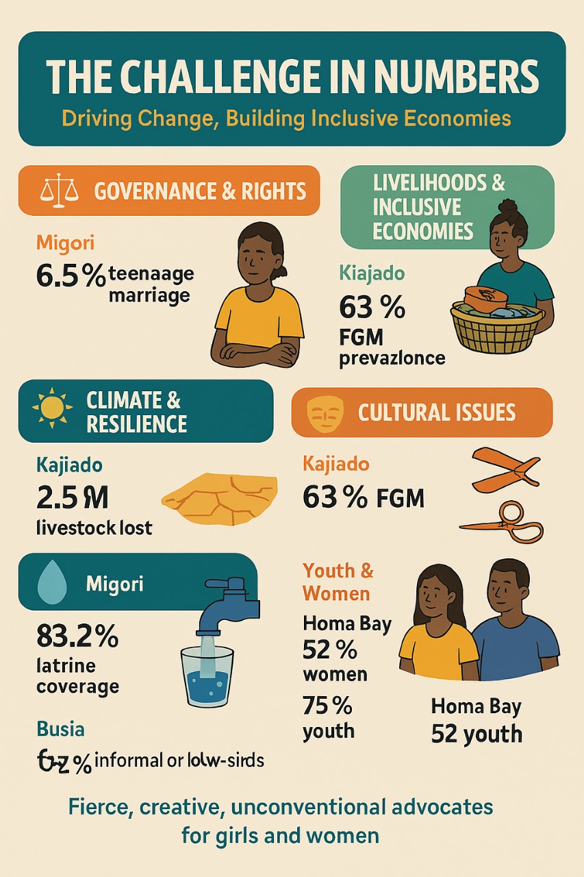 Data Visualization - Detailed infographic showing systemic barriers and impact metrics